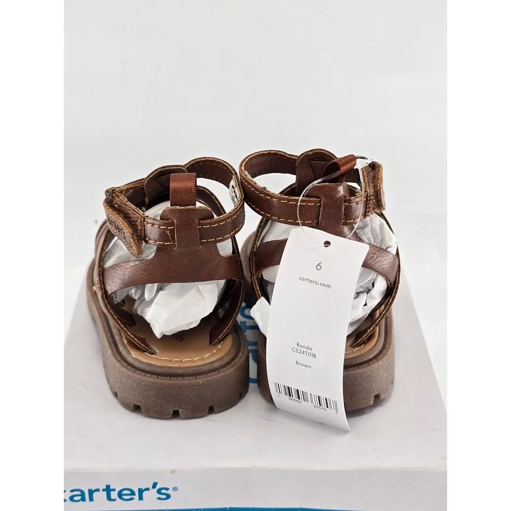 Carter's Ronda Gladiator Sandals Toddler Size 6 Brown CS24T01B - New